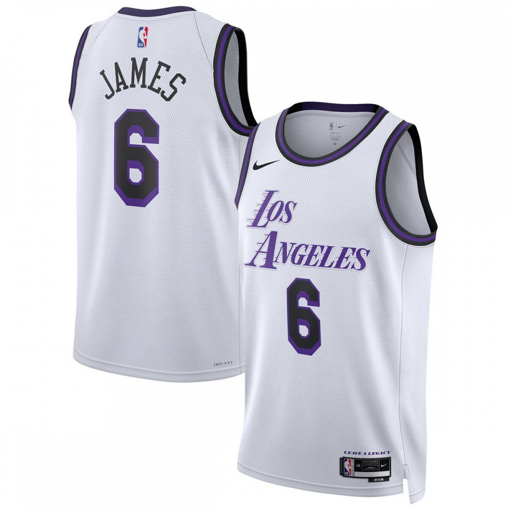 LeBron James Los Angeles Lakers Unisex 2022/23 Swingman Jersey - City Edition - White-Pro Kit Vault | Brand New 26/27 Sports Jerseys